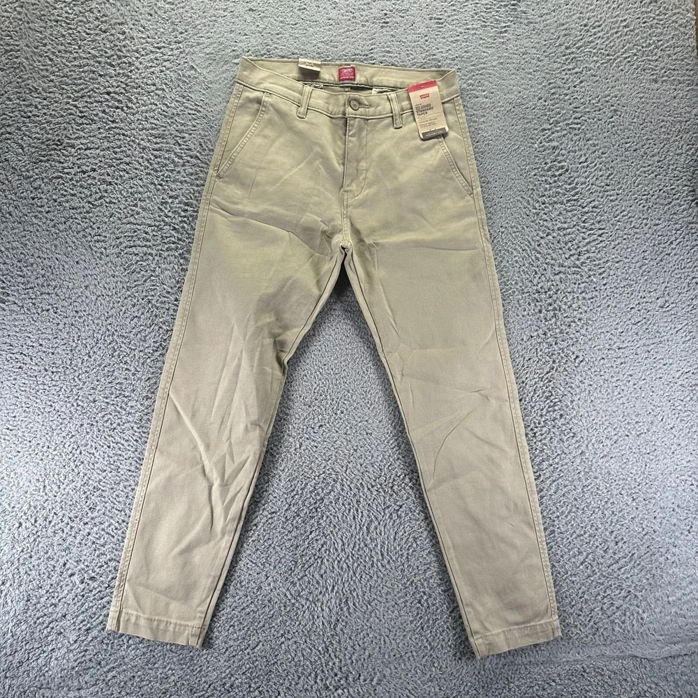 Levi's XX Pant Mens 29x28 Beige Cotton Chino Tapered Leg Business Preppy Stretch